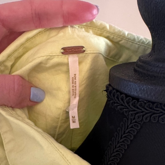 Free People Yellow Button-Up Ruffle Dress - Picture 7 of 7